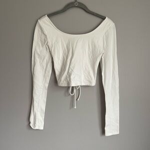 Aeropostale White Lace Up Top